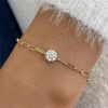 Solid 14K Yellow Gold, Round Cut Diamond Chain Bracelet, 1.00ct E/VVS2 Lab Created Diamond, Eco Friendly Diamond, Birthday Gift