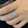 Round 2.00tcw Lab Diamond Ring, Triple Wave Band
