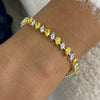 14K White Gold, Cut Diamond Tennis Bracelet, 11.2ct E/VVS2 Lab Created Diamond, Birthday Gift