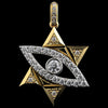 Lab-Grown Diamond Star of David Necklace, 925 Silver 14K Gold Plated Evil Eye Pendant
