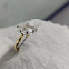 3ct Pear Cut Lab Grown Diamond Ring With 14K Yellow Gold, Two-Tone Gold Ring, 14K Yellow Gold Heart Diamond Ring&nbsp;