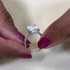 5.20tcw Lab-Grown Emerald Diamond Ring, Tapered Cathedral Setting