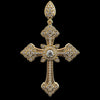 Vintage Moissanite Cross Necklace 925 Silver 14K Gold Plated Faith Pendan