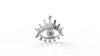 Evil Eye Diamond Pendant Necklace, Blue Sapphire Center Charm, 10K 14K 18K Gold or 925 Silver, Protection Jewelry Gift for Women