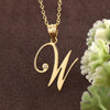 Customize Letter Pendant, Diamond Letter W Initial Pendant Necklace, Dainty Monogram Necklace, 10K 14K 18K Gold or 925 Silver, Personalized Name Jewelry