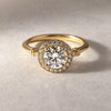 1.9ct Round Cut Lab Grown Diamond Ring With 14K Yellow Gold, 14K Yellow Gold Round Diamond Ring Vintage Ring