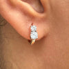 Close-up of a diamond earring on an ear