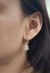 3.56 Ct Diamond Earrings, 14Kt Gold Lab Grown Diamond Earrings, Pear Teardrop &amp; Round Dangle Earrings