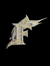 Letter F Swordfish Pendant, Iced Out Marlin, VVS Moissanite/Lab Diamond, 925 Silver or 10K Gold, Two-Tone Hip Hop Jewelry
