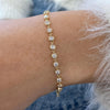 1.8Carat Round Cut Lab Created Diamond Bracelet, 14k Yellow Gold, Bezel Setting, Tennis Bracelet, Bracelet for Women, E/VVS, Birthday Gift