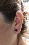 14Kt Gold 1.50 Ct Black Diamond Earrings, Genuine Rose Cut Black Diamond Earrings, Black Diamond Earrings, Black Diamond Studs