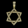 Moissanite& Lab-Grown Diamond Star of David Pendant Necklace, 14K Yellow Gold Plated Jewish Faith Jewelry Gift