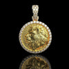 1.4ct Moissanite Lion Face Pendant 925 Silver 14K Gold Plated King of Courage Moissanite Necklace
