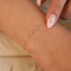 14k Gold Diamond Small Cross Bracelet, Dainty Minimalist Christian Jewelry, Solid Gold, Natural Diamond, Dainty Stackable Bracelet