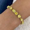 14K Yellow Gold, Cut Diamond Tennis Bracelet, 17ct E/VVS2 Lab-Grown Diamond, Yellow diamond bracelet&nbsp;