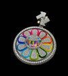 Handmade Iced Out Fish Pendant, Moissanite 925 Sterling Silver Rainbow Flower Pendant, Customize Pendant, Moissanite Hip Hop Pendant in 925 Silver 14k Gold Plated