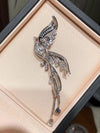 Unique Brooch Pin 14k Solid Gold with 3.1Ctw Lab-Diamond Brooch