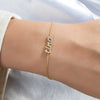Diamond Name Bracelet / 14k Personalized Diamond Name Bracelet / Personalized Diamond Letter Bracelet / Birthday Gift / Diamond Gift Ideas