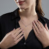 Diamond Heart Pendant Necklace, Sterling Silver &amp; Gold Options, Romantic Anniversary Jewelry Gift for Women and Girls