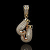 4.5CT Mens Moissanite Boxing Glove Pendant 925 Silver 14K Gold Plated Gift for Husband