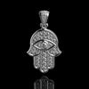 1.50 CTW Moissanite Hamsa Pendant in 925 Silver 14K Gold Plated, Spiritual Gift of Blessings