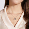 Diamond Heart Pendant Necklace, Sterling Silver with Round Diamond Accent, Romantic Anniversary Jewelry Gift for Women