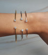 0.40 Ct Diamond Bangle, Lab Grown Diamond Bangle, Open Cuff Flexible Bangle 9K/10K/14K/18K Yellow Gold Bangle Bracelet