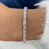 Solid 14K White Gold, Mixed Cut Diamond Tennis Bracelet, 5.1ct E/VVS2 Lab Created Diamond, Eco Friendly Diamond, Birthday Gift