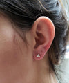 3 Stone Diamond Earrings, 14K Gold 0.24 Ct Genuine Lab-Grown Diamond Earrings, Real Diamond Earrings, Trio Diamond Earrings, Diamond Studs