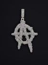 Anarchy A Pendant, 3D Iced Out Hip Hop Jewelry, Mosaic set Round Cut Moissanite 925 Silver or 10K Gold