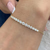 14K Yellow Gold, Round Cut Diamond Chain Bracelet, 2.5ct E/VVS2 Lab Created Diamond Birthday Gift