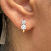 Close-up of a diamond earring on an ear