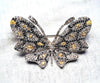2.6ct Moissanite Diamond 2ct Black Onyx 925 Sterling Silver Butterfly Brooch
